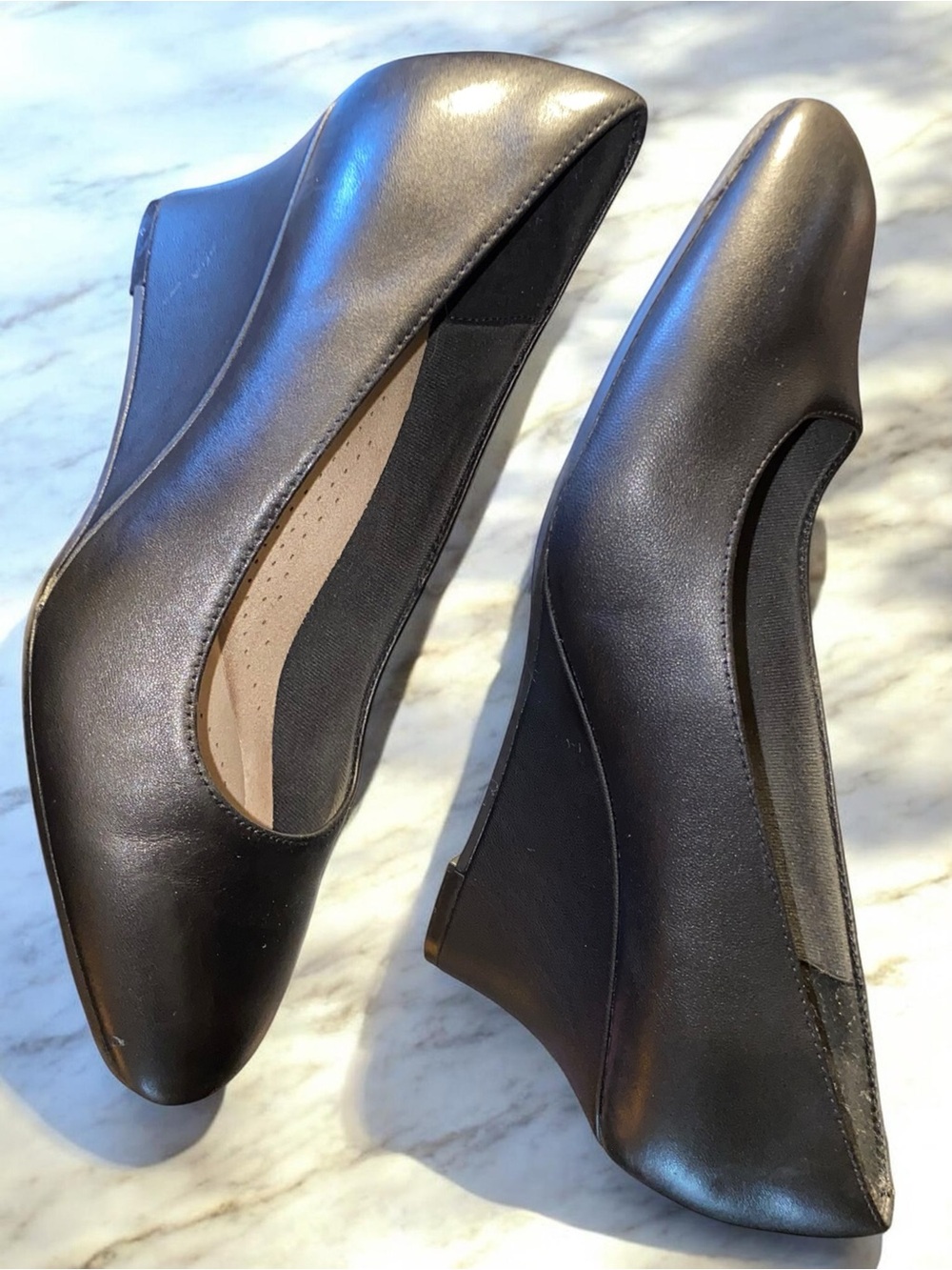 Women’s Black Slip-On Wedge Pumps